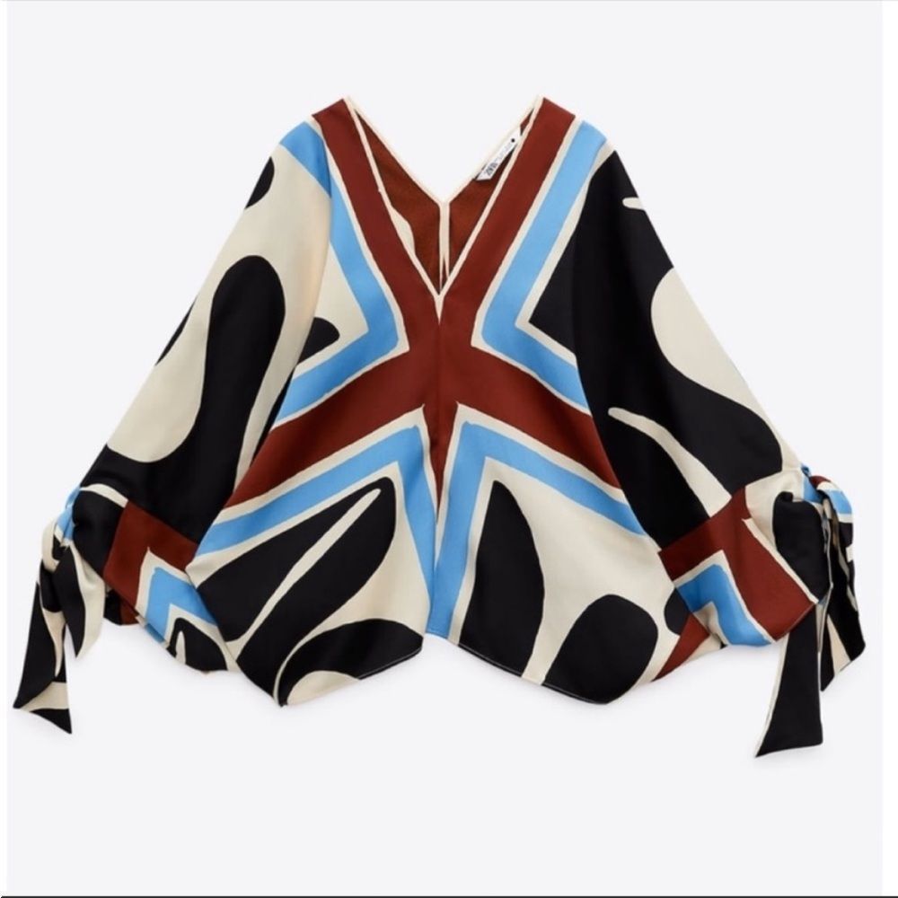 ZARA NEW WOMAN PRINTED BLOUSE ECRU XS Ref 7807/026/222/015 - Picture 5 of 5